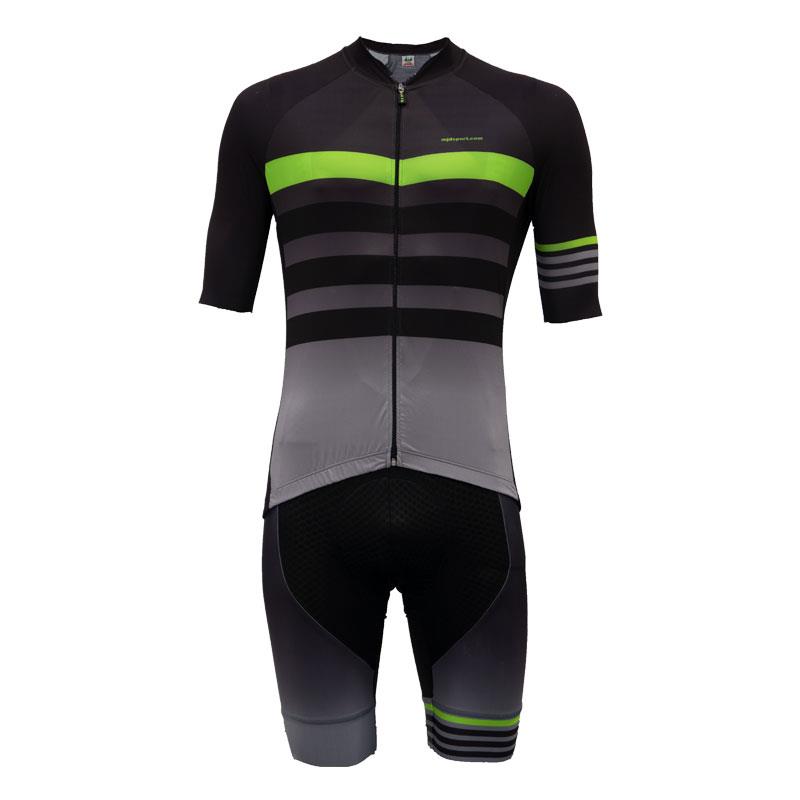 Maillot y culotte de ciclismo para hombre Green Stripes